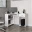 Bureau d'ordinateur de coin en L blanc avec tiroir et tablette-1795796655