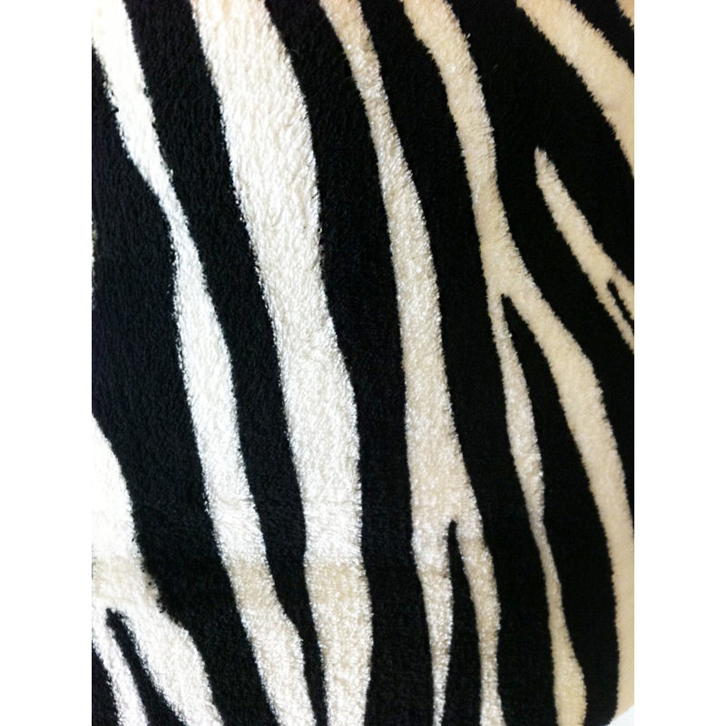  Couverture en peau de zèbre moderne ultra douce, Double, Blanc