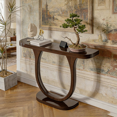 Solid wood minimalist console table