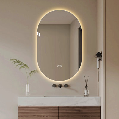 Miroir de salle de bain 48 "fixé au mur à écran tactile antibuée 48", miroir de barbier