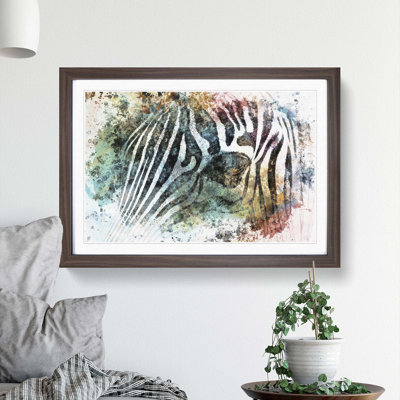 Portrait of a Zebra in Abstract - Framed Print