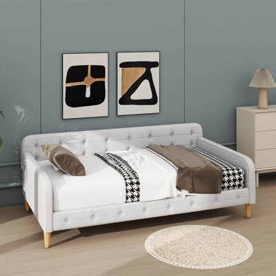 Daybed With Fabric Upholstery And Leg Support by Latitude Run