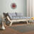 Convertible Pine Wood 2-Seat Outdoor Sofa With Waterproof Linen Cushions-1350828044-1350828037