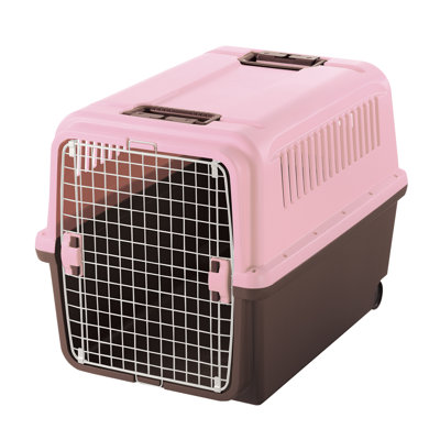 Richell E-Z Mobile Pet Carrier, Wheeled Pet Carrier for Dogs and Cats