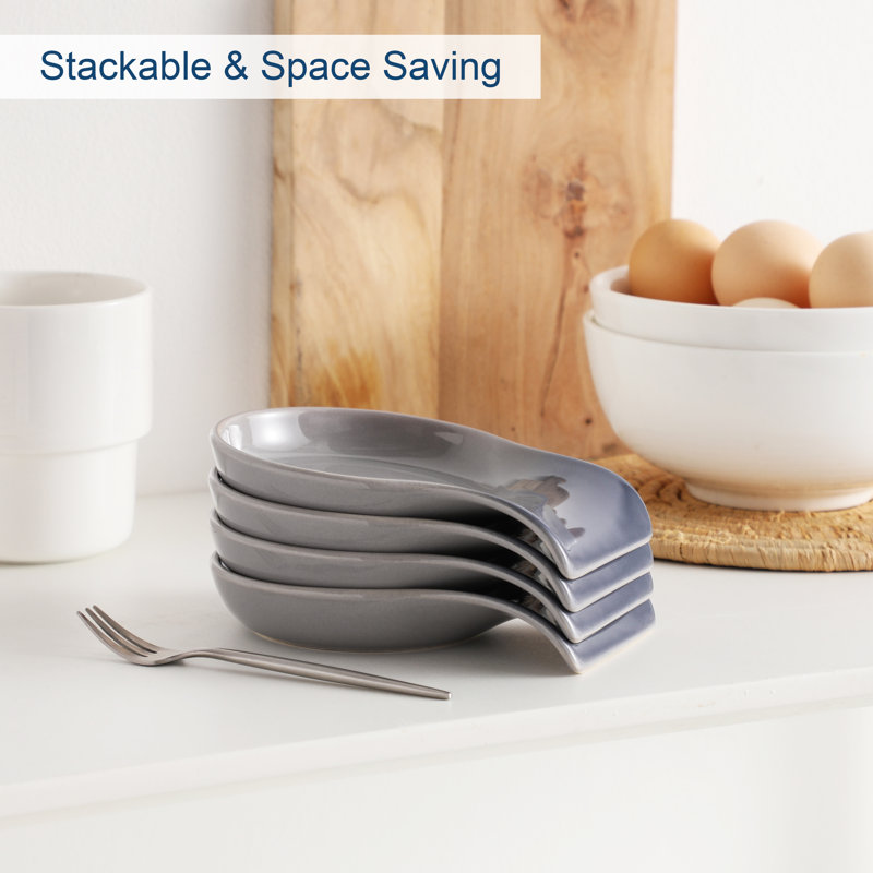 Bone China Spoon Rest, Grey