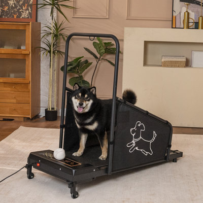 1 tapis roulant pour chien de taille moyenne avec garde-corps Équipement de remise en forme pour la marche intérieure Idéal pour la gestion de la santé des animaux de compagnie et les jours de pluie Rangement compact