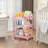 Rolling Cart with Drawer & Lockable Wheels, Plastic Shelf Storage Organizer Cart-111378624-129000603