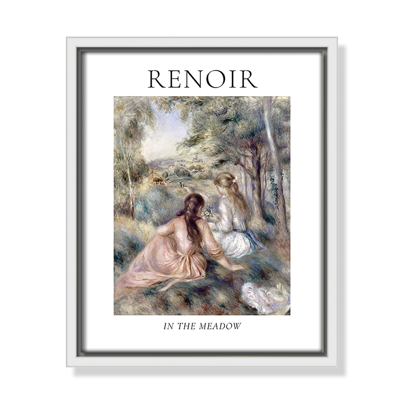 Old Masters Collection "In the Meadow" Print, White Floater Frame, No, 11.5" H x 9.5" W x 2" D