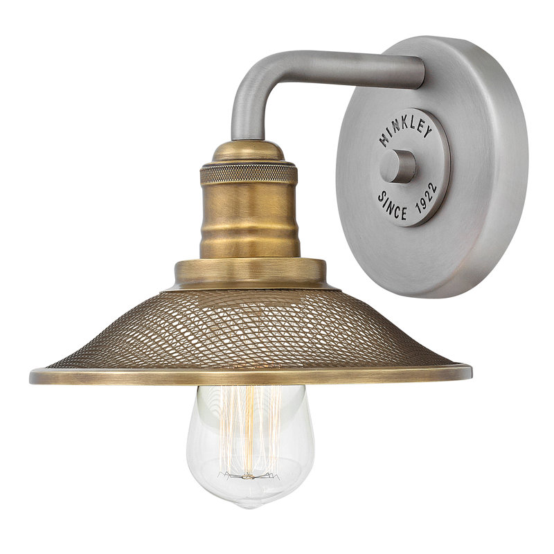 Rigby Single Light Industrial Bathroom Fixture, Nickel antique