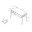 Bureau blanc avec tablette cachée pour organiser les objets, le tiroir et / ou la prise de courant, port de charge