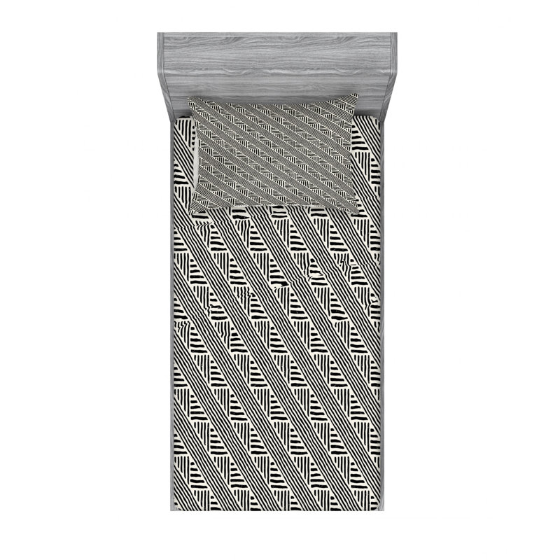 Ensemble de draps Tribal, Ensemble de draps pour lit simple TG avec drap-hou