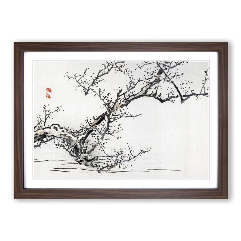 Blossom Tree by Kono Bairei - Picture Frame Painting Print, 36cm H x 48cm W x 2cm D, Walnut Framed