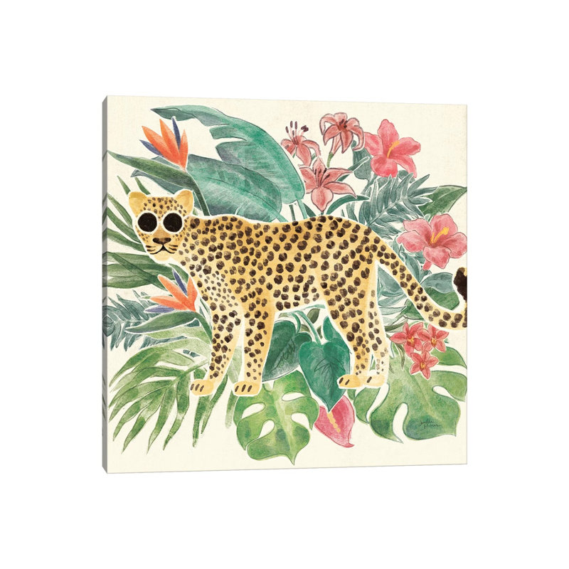 Jungle Vibes Jaguar by Janelle Penner - Print on Canvas, Wrapped Canvas, 30.48 cm H x 30.48 cm W
