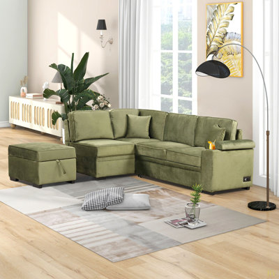 Canapé-lit de 84,75 po, canapé-lit gigogne 2 en 1 avec repose-pieds de rangement pour le salon, le canapé de la chambre à coucher et le petit appartement