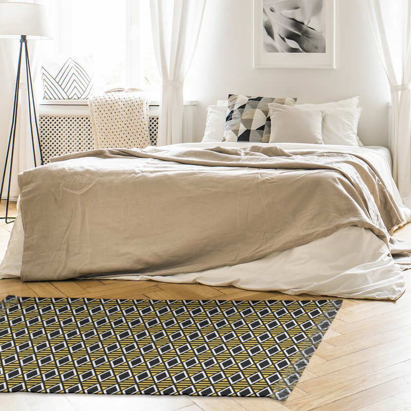 Tapis noir/jaune à carreaux géométriques classic Mcguigan, Non