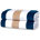 Brun clair / blanc / bleu foncé