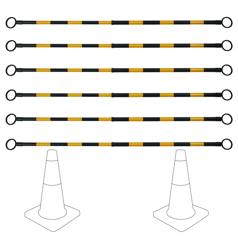 Barres de circulation rétractables en PVC 50 - 78,7 po (ensemble de 6)