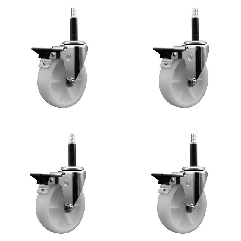 Ensemble de roulettes extensibles pivotantes en nylon 3/4 po avec frein SCC