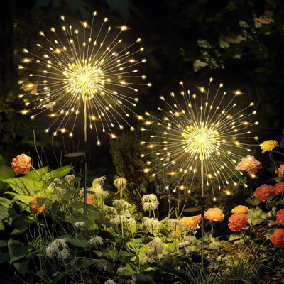 Garden Outdoor Decor Lights 120LED 2Pack Solar Garden Lights For Yard Outside Fairy Decorative Solar Powered For Yard Pathway Decor(Warm White)