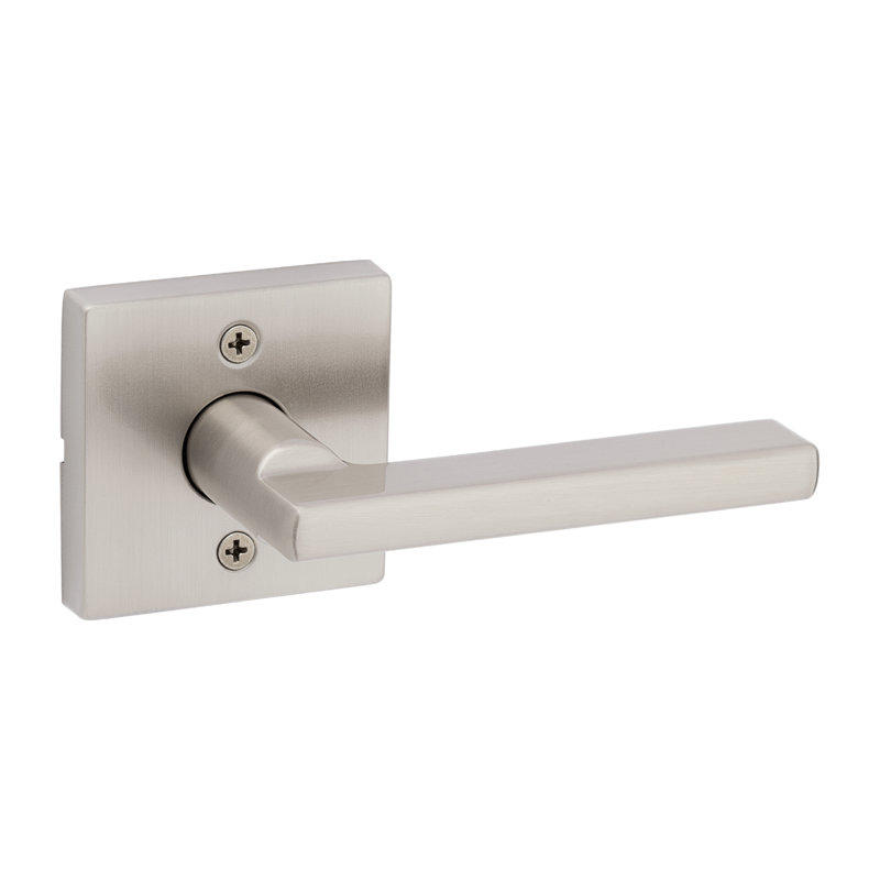 Levier de porte de passage Halifax pour couloir / garde-robe, Faux bouton, Nickel satiné