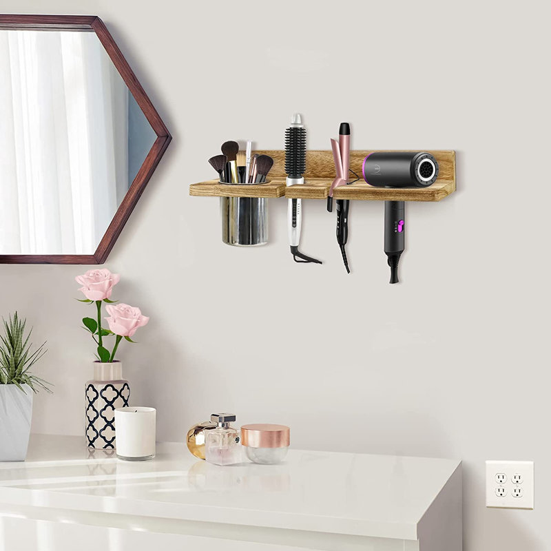 Wooden Bathroom Wall Organizer