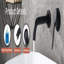 Robinet mural pour lavabo ou baignoire, robinet à poignée simple en laiton 2 trous inclus, noir mat-121292137