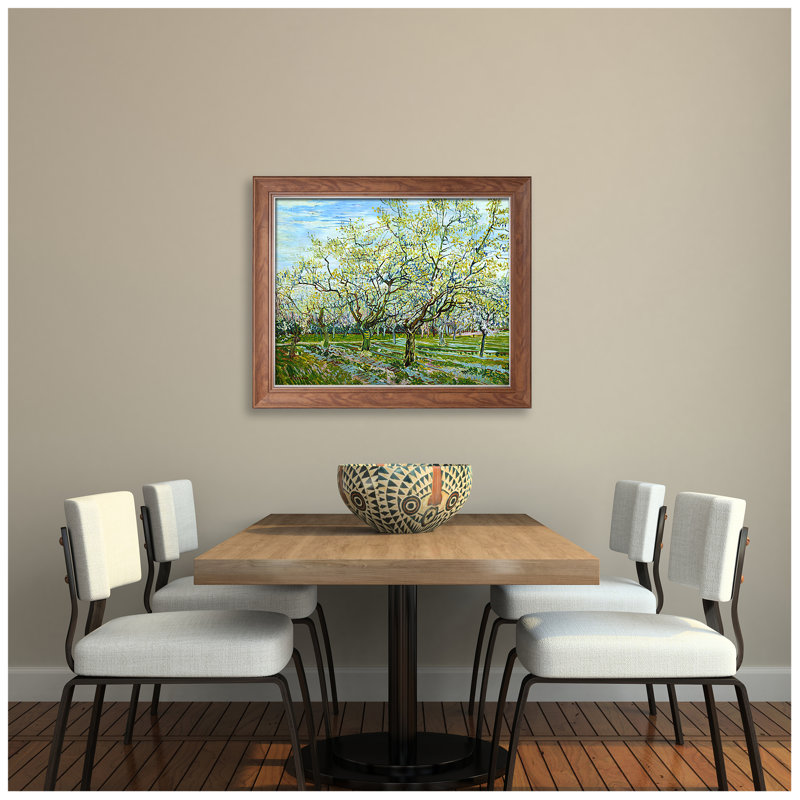 «The White Orchard» par Vincent Van Gogh, reproduction sur toile, H 29,5 po x l 35,5 po x P 0,75 po, Toile avec cadre brun