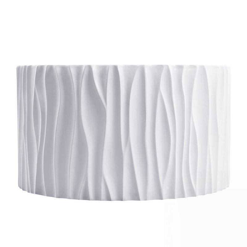 Modern Outdoor Coffee Table with Wavy Fluted Design