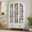 66.9" Tall Arched Cabinet With Glass Doors, White Display Cabinet For Living Room, Kitchen, Dining Room-1316959529
