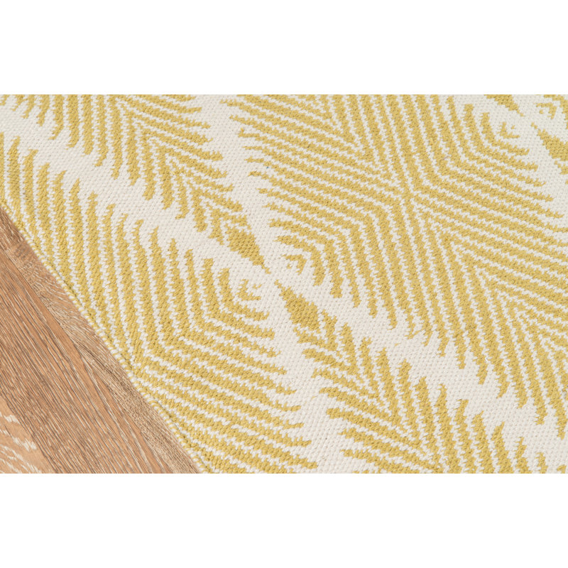River Geometric Handmade Flatweave Orange Area Rug, Yellow, Rectangle 2' x 3'