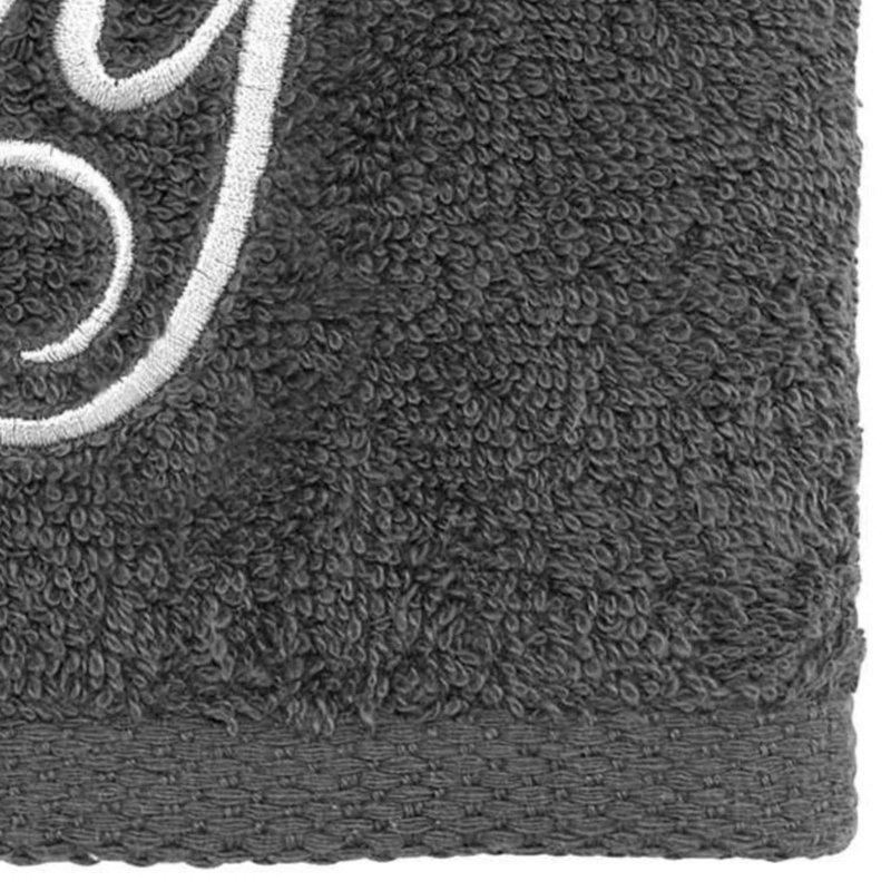 Winston Porter Granite/Silver Script Monogram Fingertip Towel Letter Y