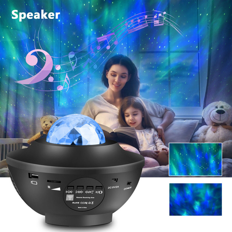 Liwarace Starry Light Projector, Liwarace Star Light Projector With Music Speaker Remote Control Adjustable Brightness Multiple Show Mode Night Light Projector For Baby Kid Bedroom Home Theatre
