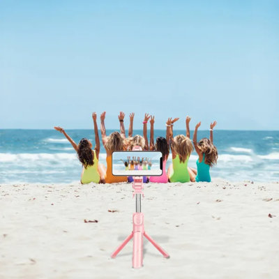 Trépied haute et basse rétractable avec télécommande Bluetooth, support pour appareil photo extensible en aluminium à rotation à 360 °