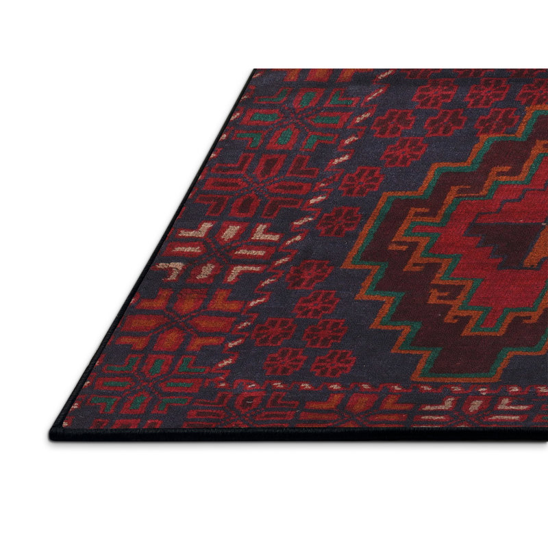 Tapis oriental gris / rouge / vert, Rectangle 7 pi x 9 pi
