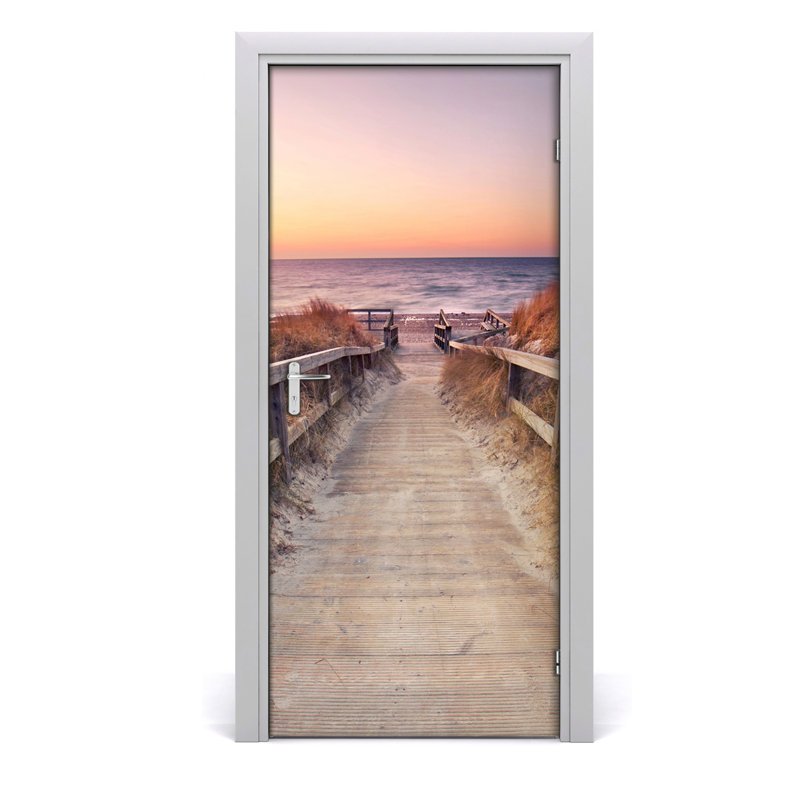 Path To Beach Door Decal