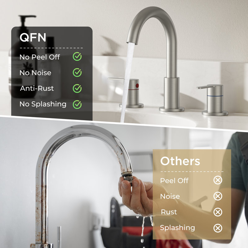 Widespread 2-handle Bathroom Faucet With Drain Assembly, Brushed Nickel
