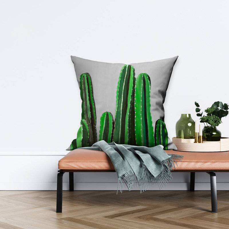 Cactus Candles - Green Cactus – Throw Pillow Cover Only, Double-Sided Print, Insert Not Included