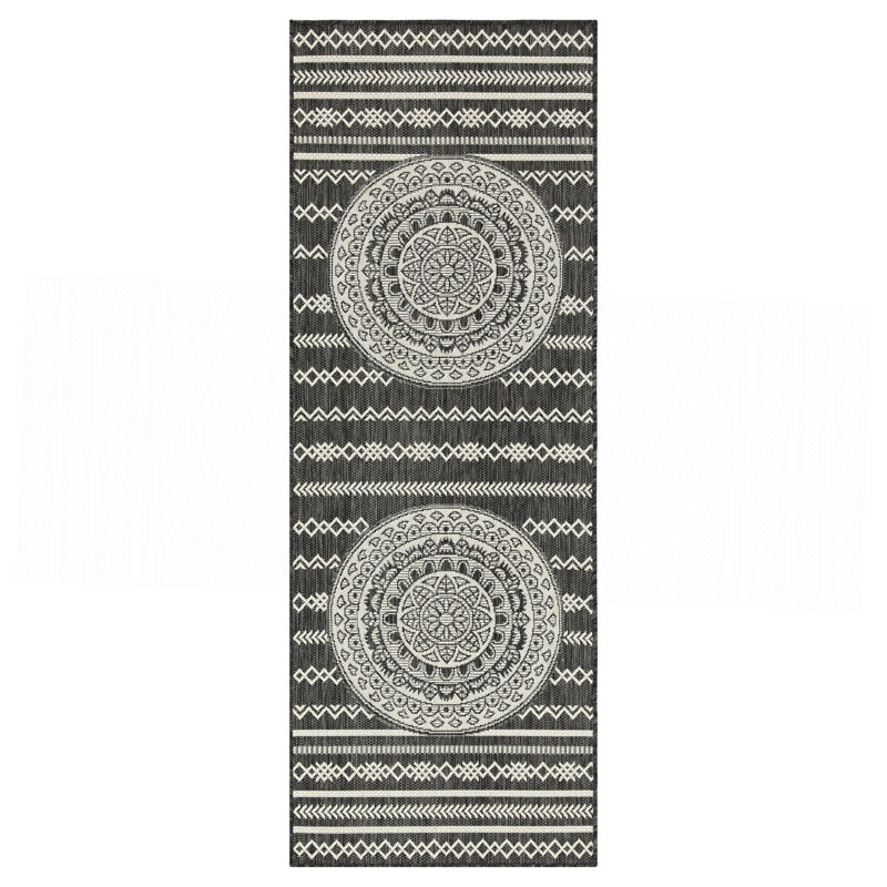 Anthracite Indoor/Outdoor Area Rug, Runner 2'7" x 7'3"