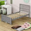 Lit plateforme simple en bois-770457885