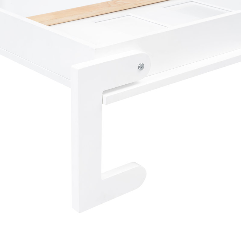 Lit mural simple blanc et brun avec éclairage à DEL, armoire pliable, bois massif, ouverture hydraulique lisse, idéal pour les espaces de travail à la maison dans les petites résidences, bois, système, dortoirs de bonne étude