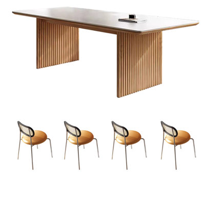 Modern light luxury rectangular table and chair