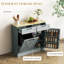 Armoire poubelle Grey Farmhouse Tilt Out, capacité de 10 gallons avec 2 tiroirs et tablettes de rangement