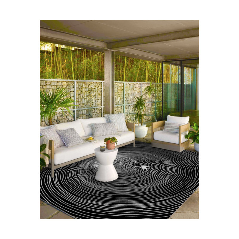 Tapis décoratif à motif de trous noirs lavable à la machine, Rectangle 2 pi 6 po x 4 pi 11 po