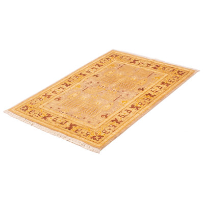 One-of-a-Kind 4'2" X 5'9" New Age Wool Area Rug in