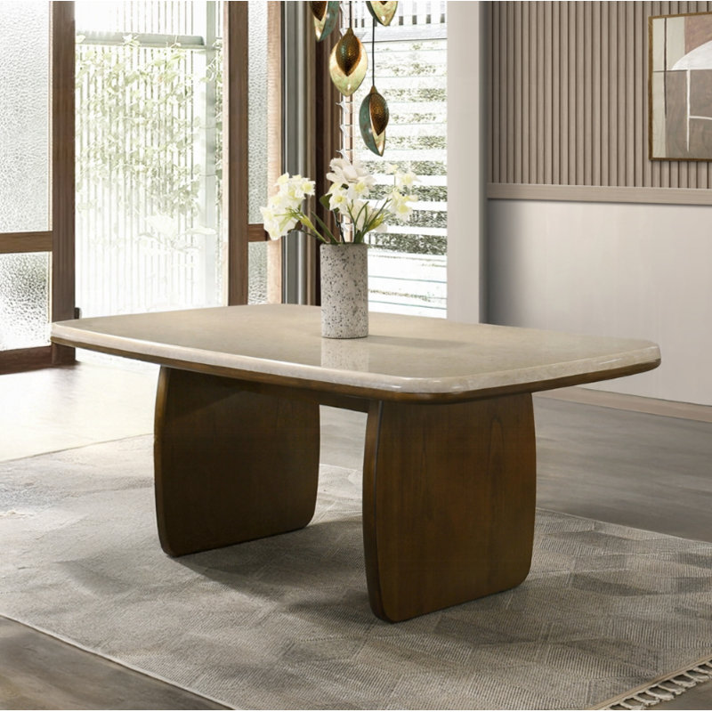 Table de salle à manger Kasha avec plateau en marbre naturel