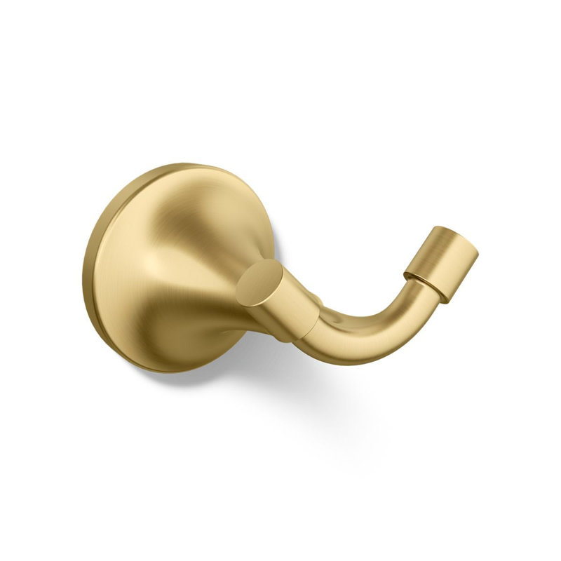 Tone Wall Mounted Robe Hook, Vibrant Brushed Moderne Brass