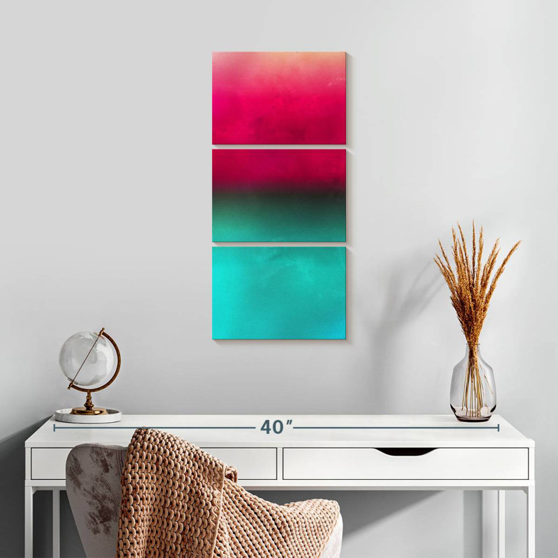 Ombre turquoise, H 27 po x l 12 po