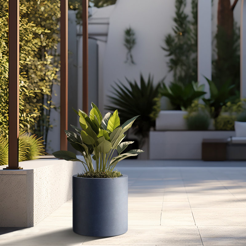Pot à fleurs en ciment Skogh, H 13 po x l 13 po x P 13 po, Gris granite