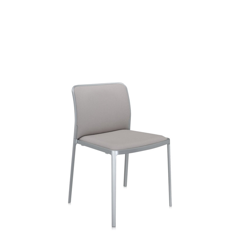 Audrey Soft Armchair, Lycra Beige, Polished Aluminum
