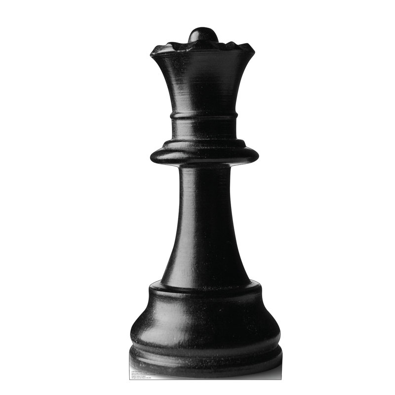 45'' Black Cardboard Chess Queen Standup Decor